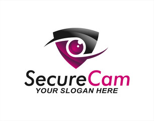 Obraz premium cctv spy camera logo icon symbol emblem modern template vector illustration design, security home protection system