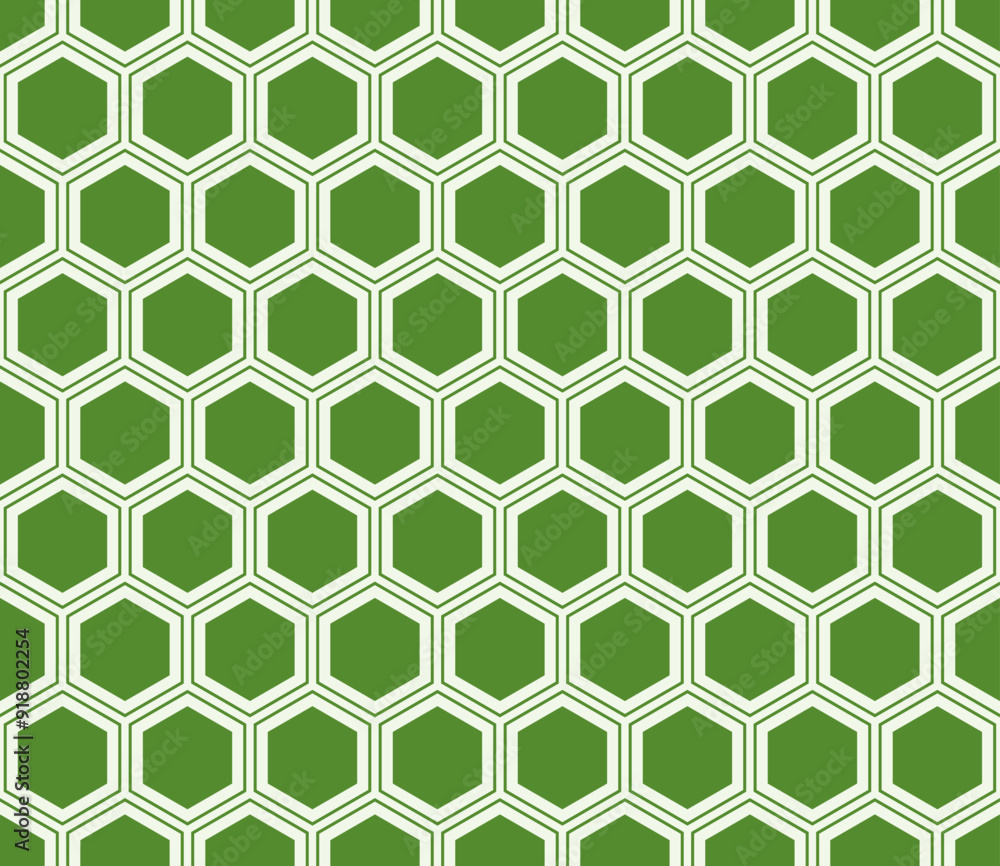 Poster vector seamless pattern. olive drab color on matching background. hexagon mosaic pattern with inner 