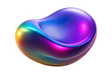 Vibrant 3D abstract shapes in iridescent metallic colors