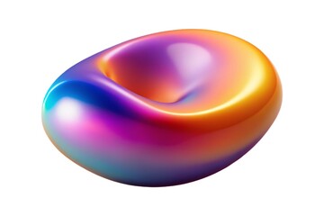 Vibrant 3D abstract shapes in iridescent metallic colors