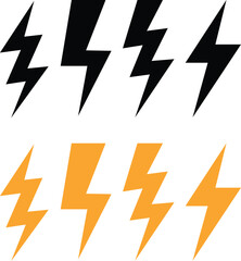 bolt icon set thunder icon set flash icon 