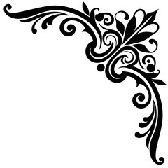 Decorative corner elements design silhouette vector illustration