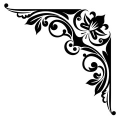 Decorative corner elements design silhouette vector illustration