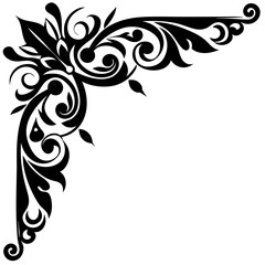 Decorative corner elements design silhouette vector illustration