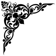 Decorative corner elements design silhouette vector illustration
