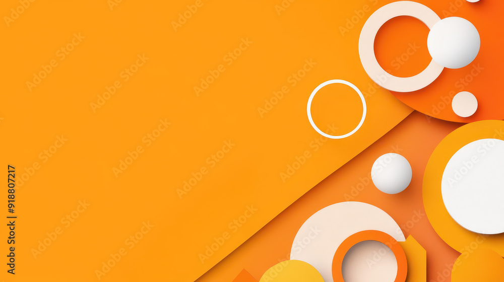 Poster a vibrant orange gradient forms a playful geometric shape, blending textures to create a modern cart