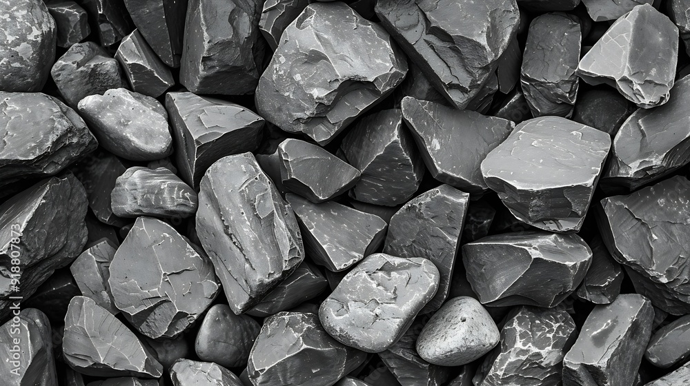 Poster small stone texture for background gravel texture surface of small pebble stone black and white : ge