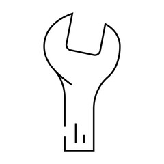combination wrench line icon vector. combination wrench sign. isolated contour symbol black illustration