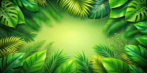 Tropical green leaves background perfect for a natural and vibrant backdrop, tropical, greenery, lush, exotic, foliage, plants