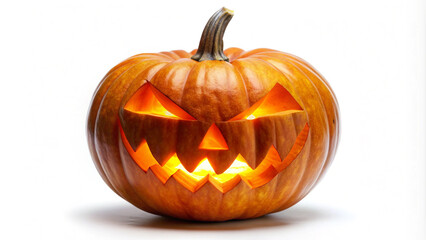 Spooky Jack-o'-Lantern Pumpkin with Glowing Eyes for Halloween