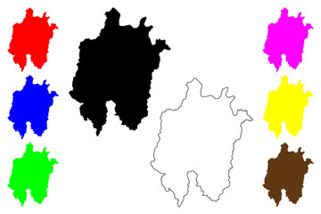 Daejeon (South Korea, Republic of Korea, ROK, Special cities of South Korea) map vector illustration, scribble sketch Daejeon Metropolitan City map