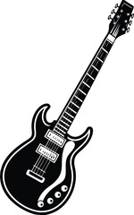 Electric guitar silhouette vector illustration design