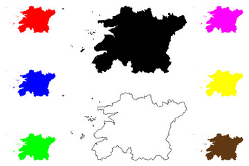 North Jeolla Province (South Korea, Republic of Korea, ROK, Provinces of South Korea) map vector illustration, scribble sketch Jeollabuk-do map