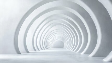 Obraz premium Abstract architecture background, futuristic white arched interior