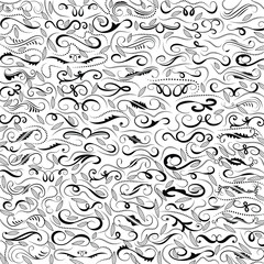 Fototapeta premium Collection of simple geometric seamless ornamental vector leaf's patterns and swatches. White and grey geometric oriental backgrounds.