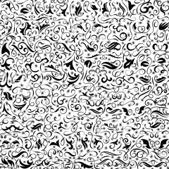 Obraz premium Collection of simple geometric seamless ornamental vector leaf's patterns and swatches. White and grey geometric oriental backgrounds.