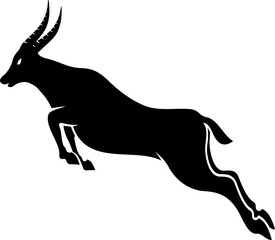 silhouette of a antelope on white