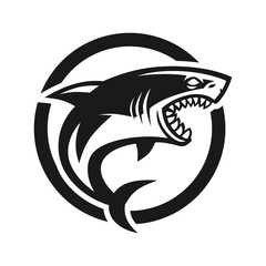 Naklejka premium shark logo template. vector illustration