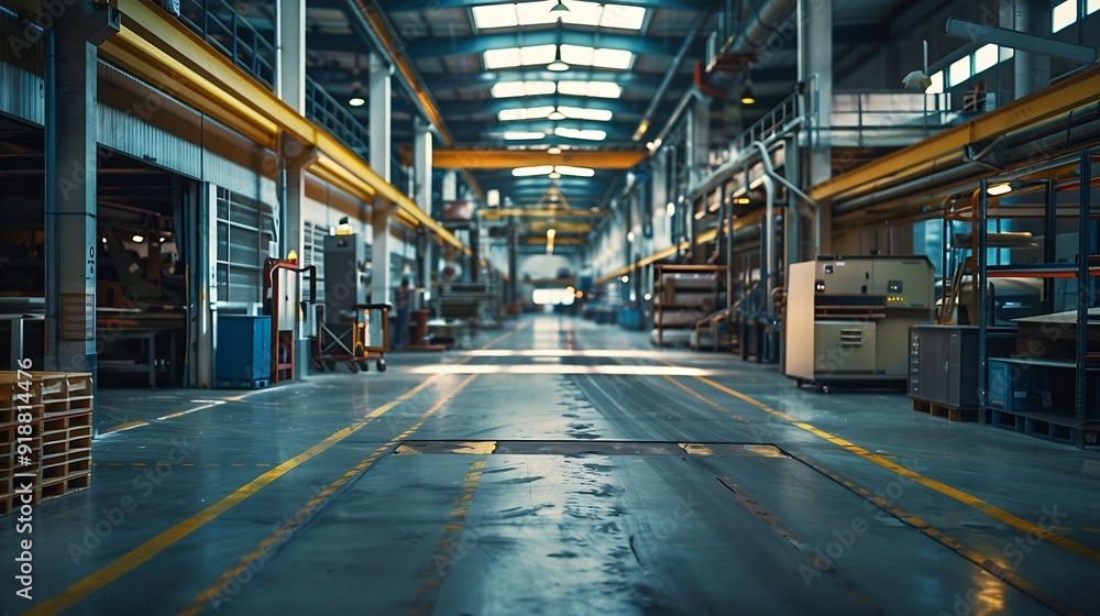 Poster Large factory workshop space building : Generative AI