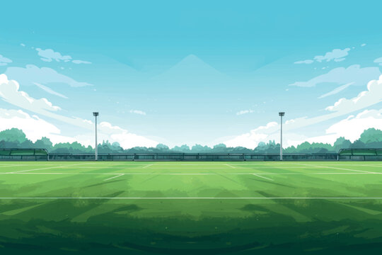 Lush green sports field scenery