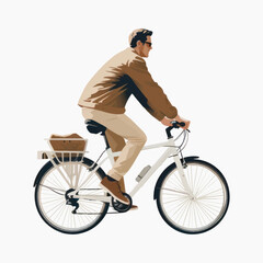 Fototapeta premium Man riding bicycle outdoors