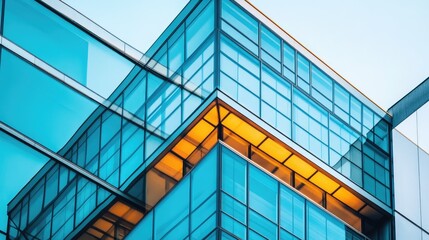 Obraz premium Close-up glass and steel facade modern Architecture exterior