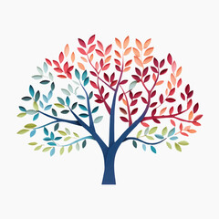 Naklejka premium Colorful abstract tree art