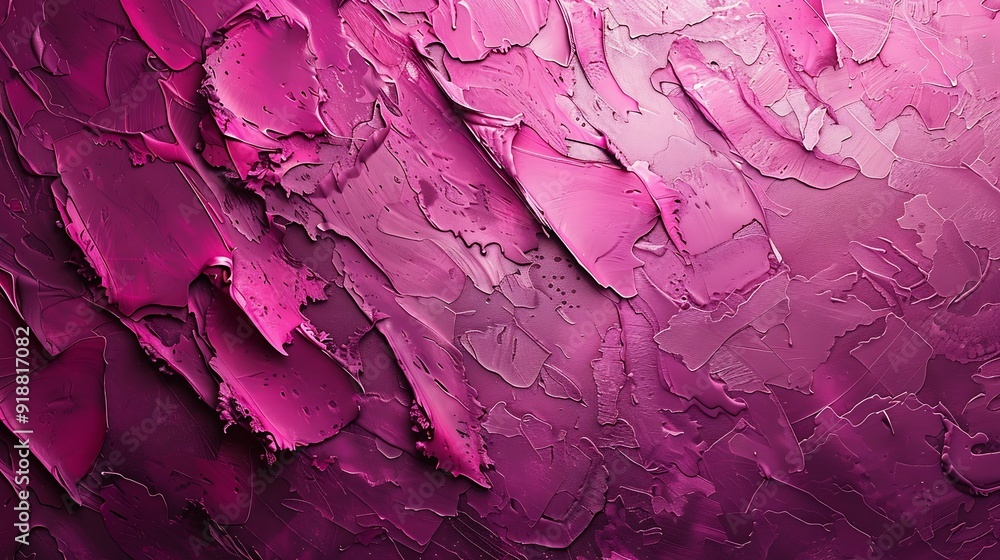 Aufkleber Abstract viva magenta painted texture as background with copy space Shiny pattern in trendy color 2023 year Viva Magenta Vintage blank backdrop : Generative AI