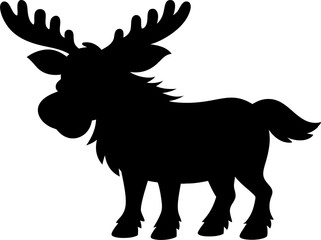 vector silhouette moose isolated on white background