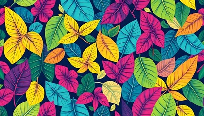 Fototapeta premium Elegant Leaf Design Seamless Pattern