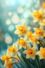 Fototapeta premium Vibrant Spring Flowers with Blurred Background