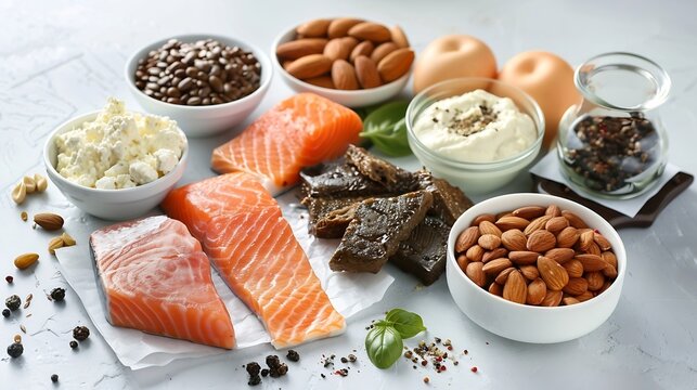 Serotoninboosting foods Assortment of food for good mood happiness better memory and positive mind Healthful foods that may help boost serotonin Natural sources of serotonin healthy di : Generative AI