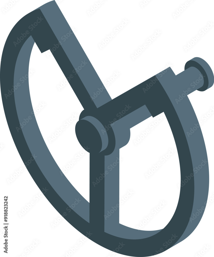 Poster this isometric illustration features a mechanical device with a wheel and lever system, highlighting