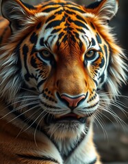 Close-up on a Tiger's face