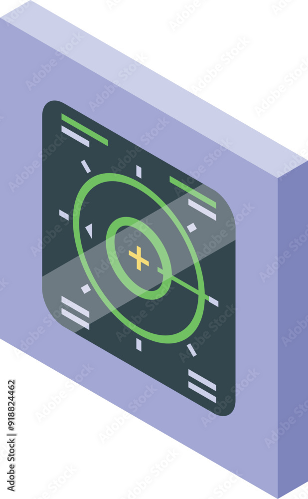 Aufkleber radar is detecting a target in this isometric icon vector illustration