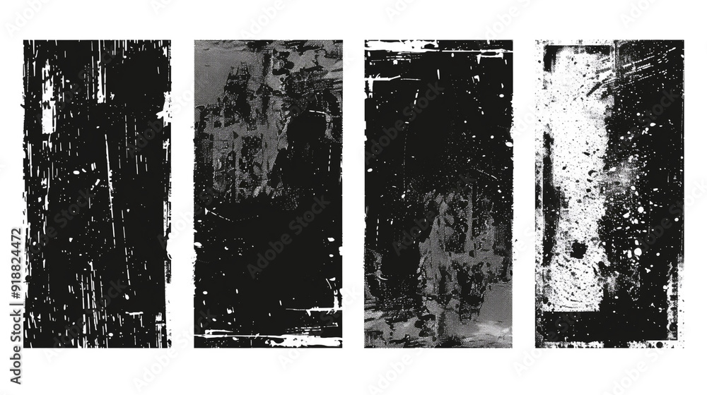 Canvas Prints set of grunge background. broken dirty rough frames., rough grunge border overlay with paint roller 