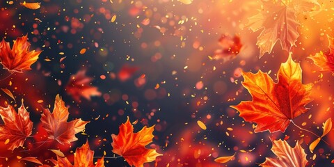 A bunch of leaves suspended in mid-air, captured in a moment of flight