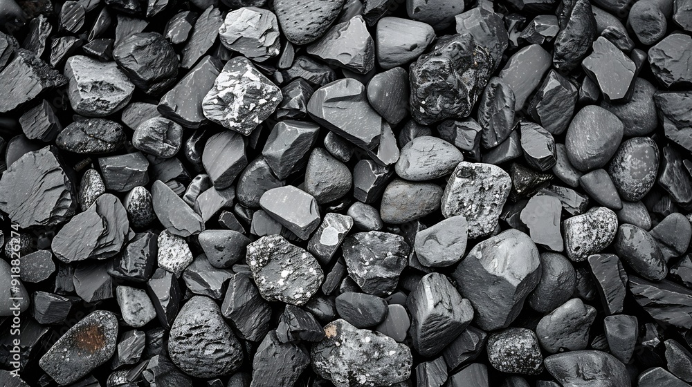 Poster small stone texture for background gravel texture surface of small pebble stone black and white : ge