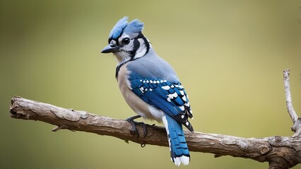 An_lone_blue_jay_bird_on_a_clear_background