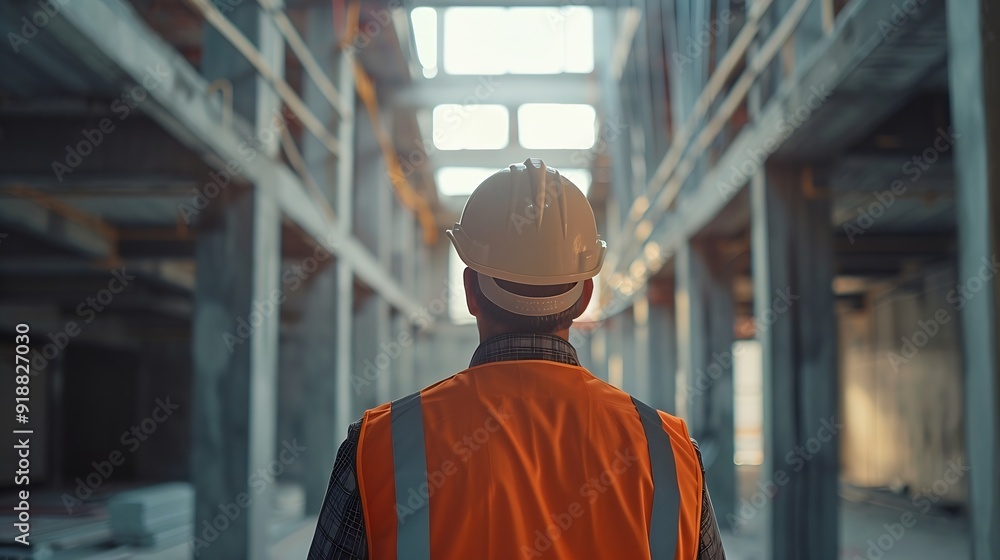 Poster Builder inspection consultancy Inspector checking material and structure in construction : Generative AI
