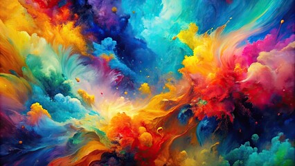 Fototapeta premium Abstract painting with vibrant colors and unique shapes, abstract, art, colorful, creative, design, modern, contemporary