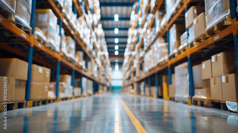 Poster rows of shelves with boxes in the factory warehouse a perfectly white clean warehouse smooth boxes s