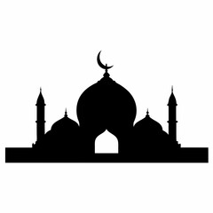 Islamic mosque silhouette vector art Illustration