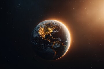 Fototapeta premium Earth's Vital Shield: Glowing Ozone Layer Defending Against Global Warming