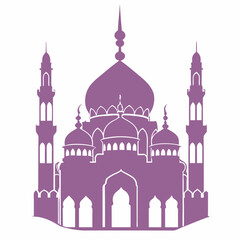Islamic mosque silhouette vector art Illustration