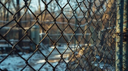 Outdoor fence at the zoo Empty cages in the zoo Winter at the zoo The animals hid Empty animal enclosure Lattice : Generative AI