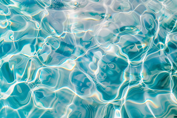 Blue water surface swimming pool wave texture pattern background banner.
