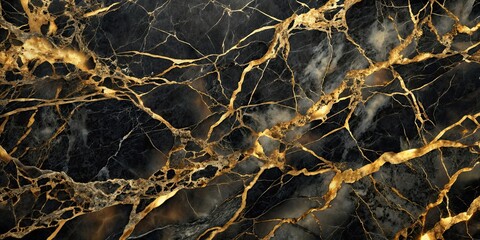 Black gold marble background with elegant veining and luxurious texture, black, gold, marble, background, elegant, veining