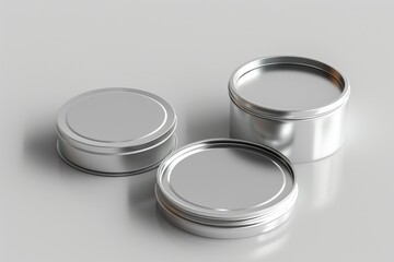 Packaging containers with lids on a clean surface, perfect for displaying or storing small items