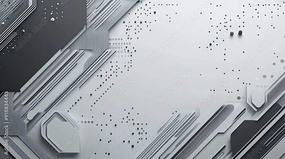 Poster a gradient grey background with abstract business patterns.